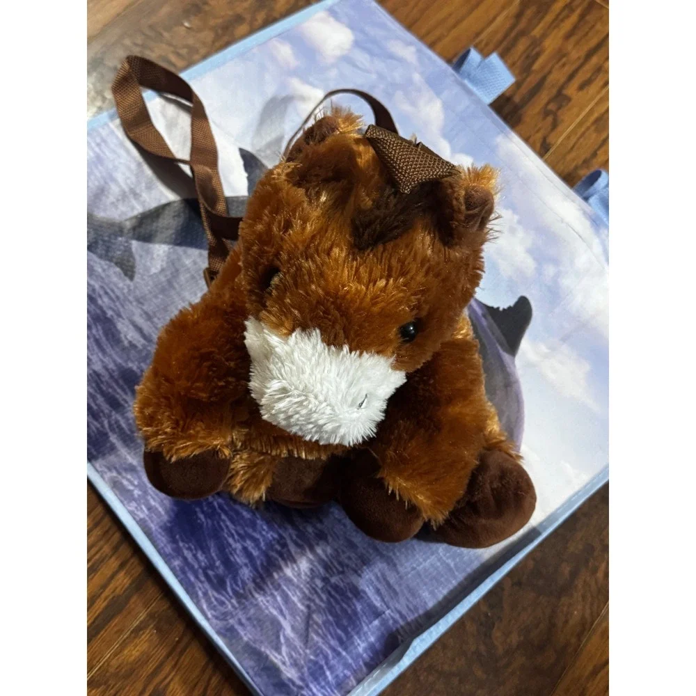 Critter Collection Brown Horse Plush Backpack Kids Stuffed Animal Bag